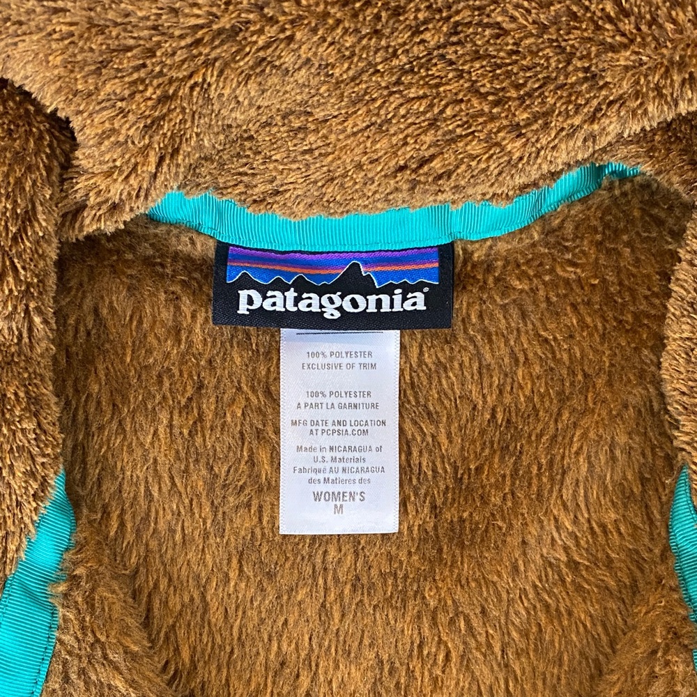 Patagonia Brown Fleece with Teal Trim - Picture 2 of 5